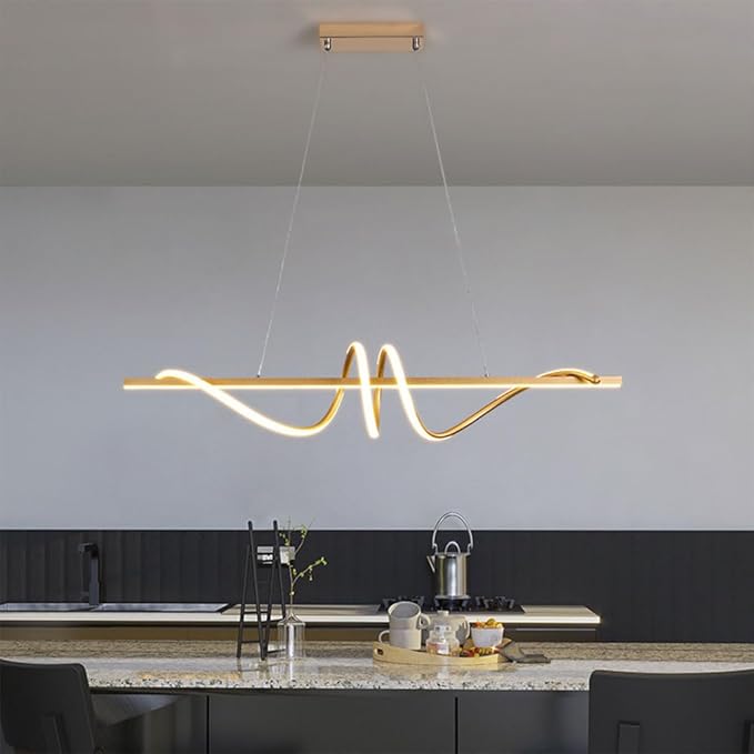 Lampara decorativa led integrado con barra dorada
