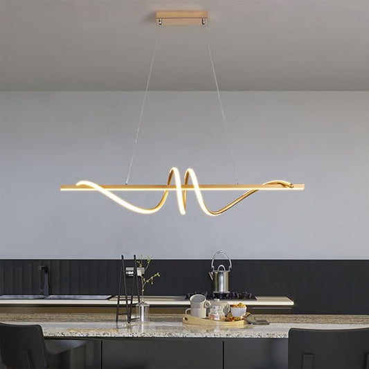 Lampara decorativa led integrado con barra dorada