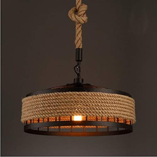 Lampara candelabro redonda con soga