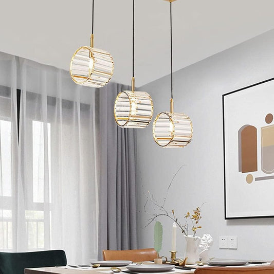 Lampara decorativa 3 luces cristal
