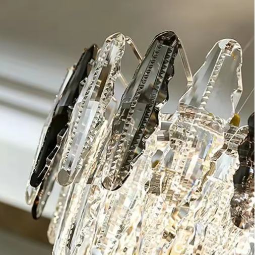 Lampara 60 cristales black smoke sockets