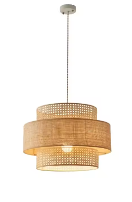 Lampara decorativa de bamboo cilindrica