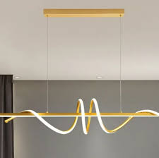 Lampara decorativa led integrado con barra dorada