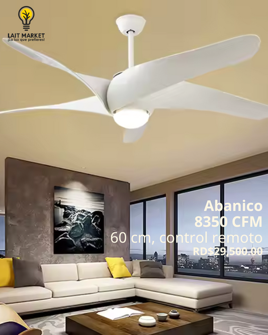 Abanico con estilo nordico blanco 5 aspas