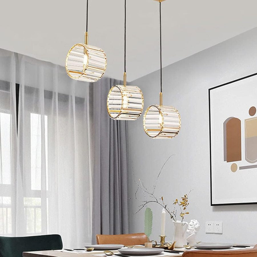 Lampara decorativa 3 luces cristal