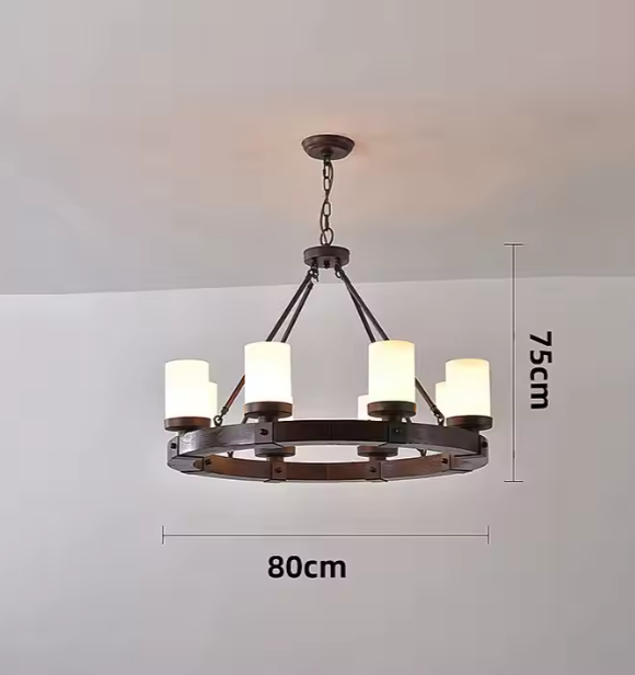 Lampara candelabro negro 8 sockets